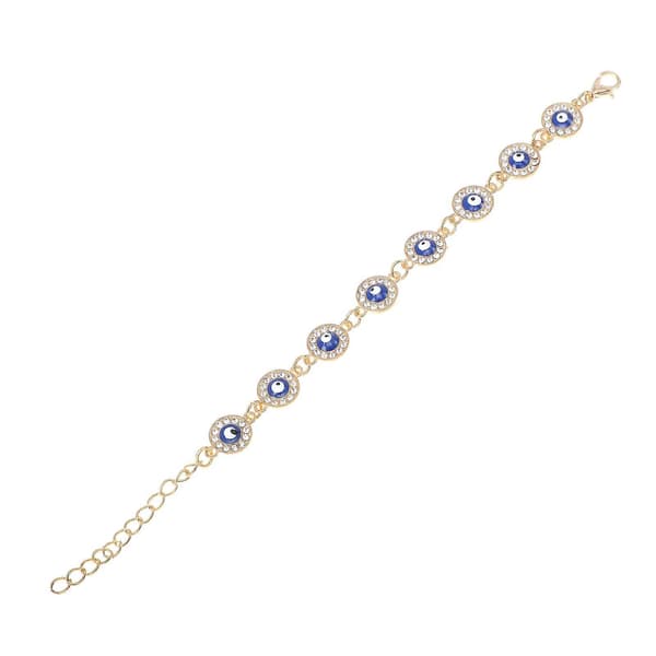 Justerbart Evil Eye Armbånd Håndkæde med Blå Charm til
