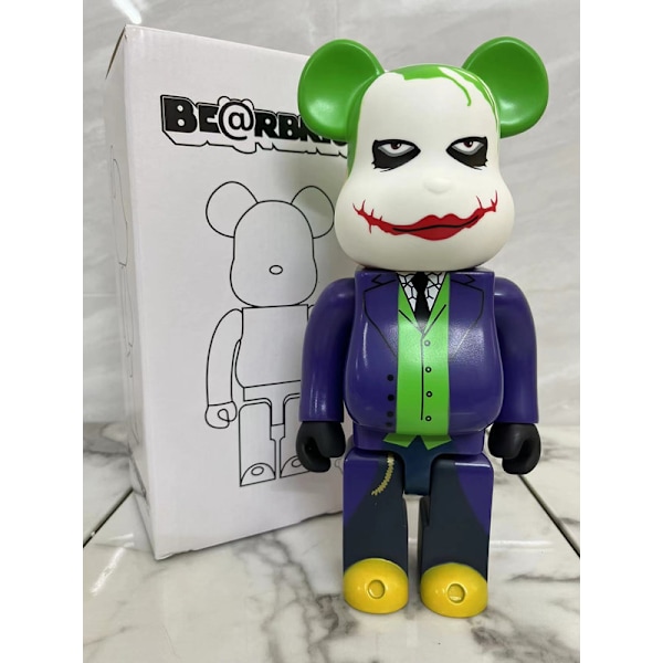Bearbricks 400% voldelig bjørn byggeklodser bjørnmodel håndlavet samlerlegetøj gave mode ornament skulptur statue 28CM Clown