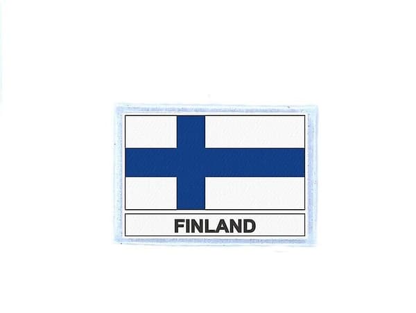 Ecusson-paikkamerkki, jossa on FIN Suomen lippu