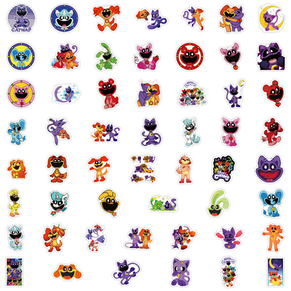 50 kpl Smiley Critters Poppy Playtime -tarroja Skräppbok Kannettava tietokone Matkalaukku Rullalauta Kirjekuori Koristeluun [HhhhS]