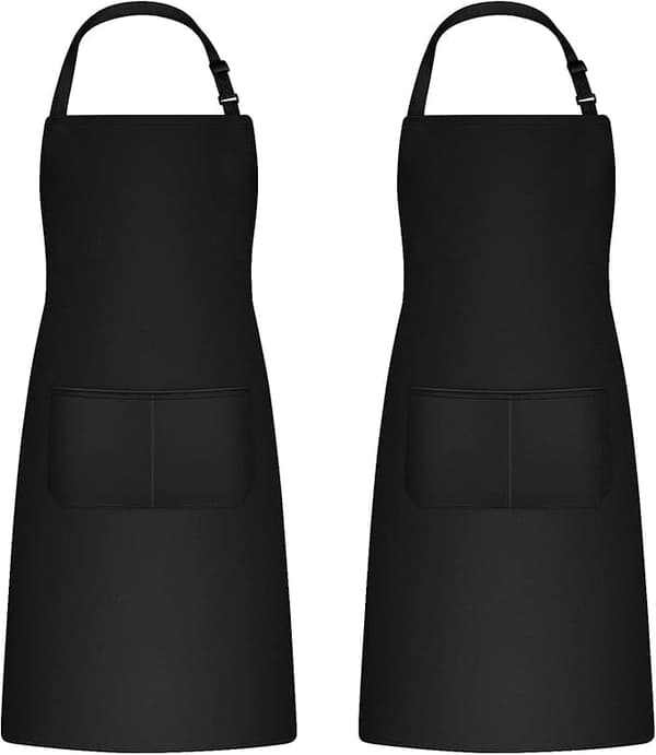 2 stk. Køkkenforklæder til Mænd og Kvinder, Værktøjsforklæde med 2 Lommer til Grill, Justerbart Haveforklæde til Voksne til Havearbejde