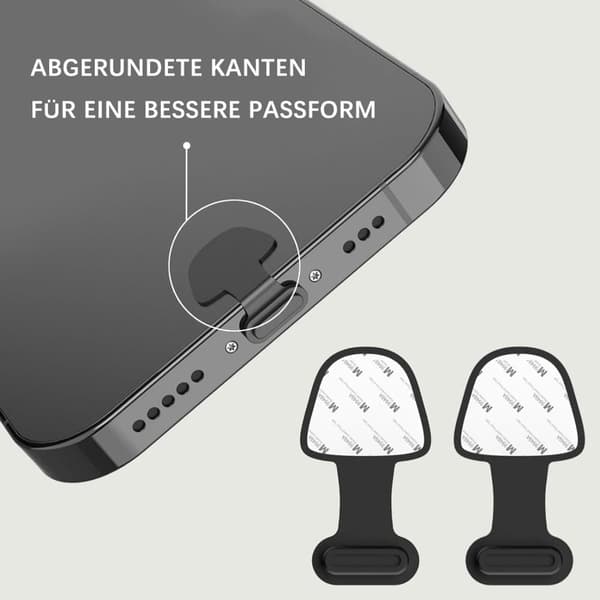 8-pack dammskydd för mobiltelefoner - kompatibla med USB-C/Lightning, dammtäta, hållbara och förlustsäkra kontaktskydd Black Black SZ2