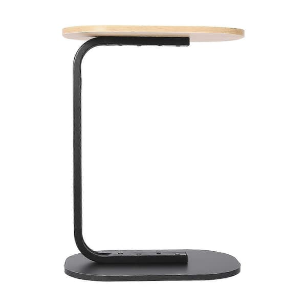 C-shaped Side Table Freestanding Coffee Table Log Black