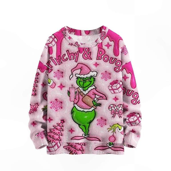 Sjov 3D julesweater til kvinder, strikket langærmet pullover til vinterferien, grim jule top 5 L