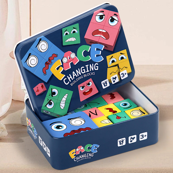 Træ logisk tænkning træning interessant udtryk skiftende ansigt Rubiks kube byggeklodser tredimensionelt puslespil legetøj