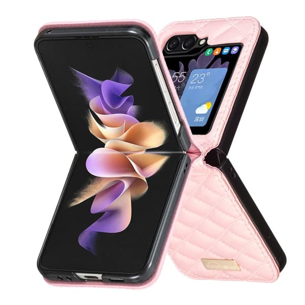 BINFEN Galaxy Z Flip 6/7 FE Skal Diamond Textur Rosa 51