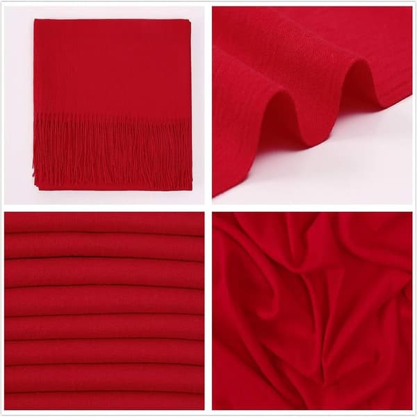 Dame Tørklæder Pashmina Sjal og Wraps til Bryllup Tørklæder til Kvinder Vinter Red