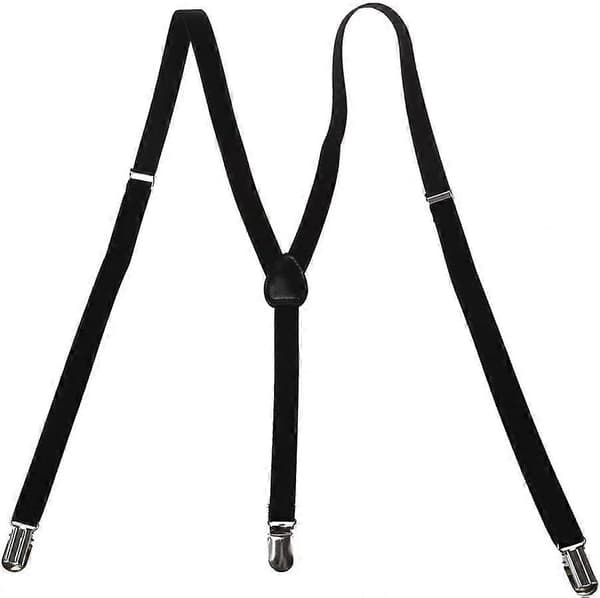 2X Justerbare Metal Klemme Elastiske Seler til Voksne Sort
