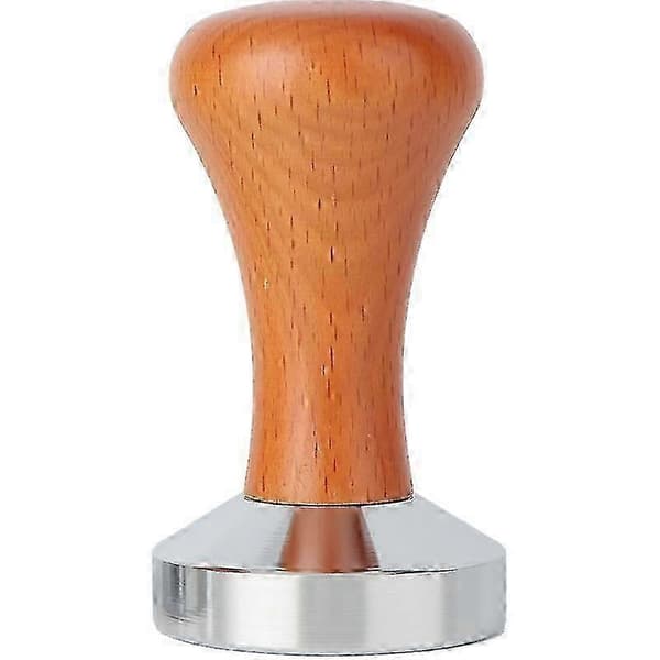 Mørkebrun kaffetamper i rustfritt stål, barista espressotamper egnet for kaffemaskin