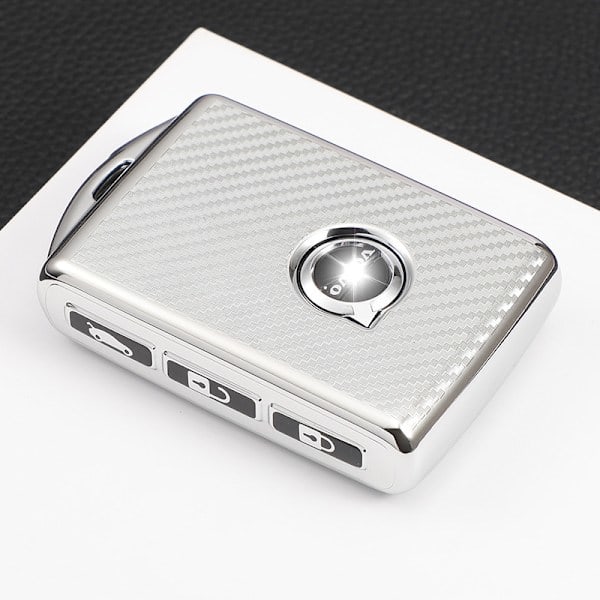 Silver - Bilnyckelskydd för Volvo XC40 XC60 XC90 XC70 S60 S80 S90 C30 V70 V90 T5 T6 T8 2017-2020 TPU Bilnyckel Fjärrkontrollskydd Nyckelfodral Skydd