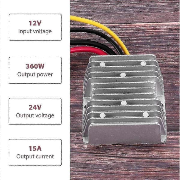 12V til 24V 360W DC Step Up-omformer 15A for bil lastebil