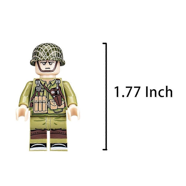 24 st/set Militär Soldater Byggklossar Leksaker WW2 Armé Soldat Mini Actionfigurer Stridsleksak Med Utrustning För Pojkar Barn Födelsedagspresenter