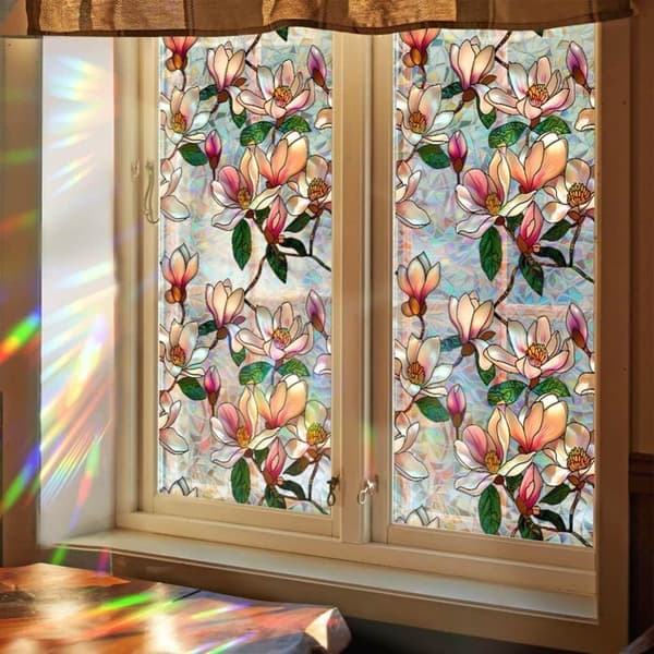 Retro Window Decal Flowers Butterfly 43x100cm Static Film[YJD] 43x100cm-XCBL042