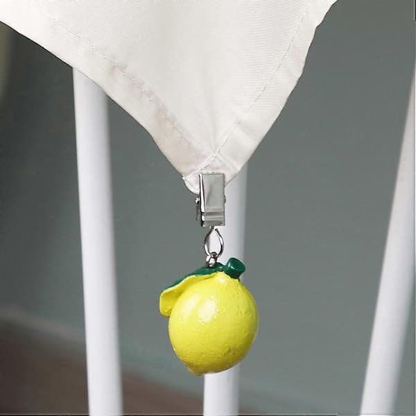 Sæt med 4 citronformede håndværksdugvægteclips til fastgørelse af borddug/dug til hjemmet (citron)
