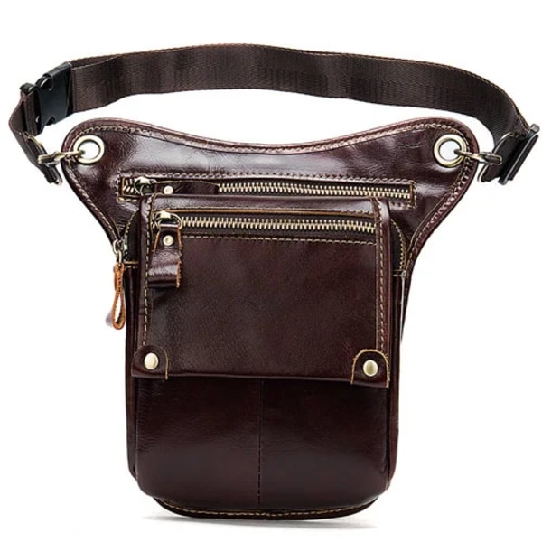 Leather leg bag in Waist Pack motorcycle Fanny Pack Belt Bags Phone Pouch Travel Male Small leg bag tactical 3237