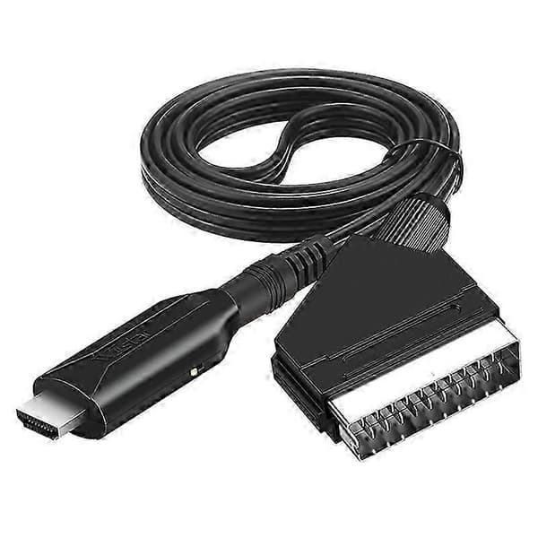 Professionel SCART til HDMI-adapter til HD TV og DVD-afspillere med lyd- og videounderstøttelse svart