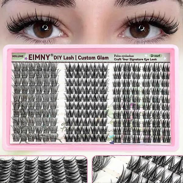 DIY Eyelash Cluster Extension Kit Multi-Længde Tæthed Wispy Vipper til Katteøje-look AM30 1set