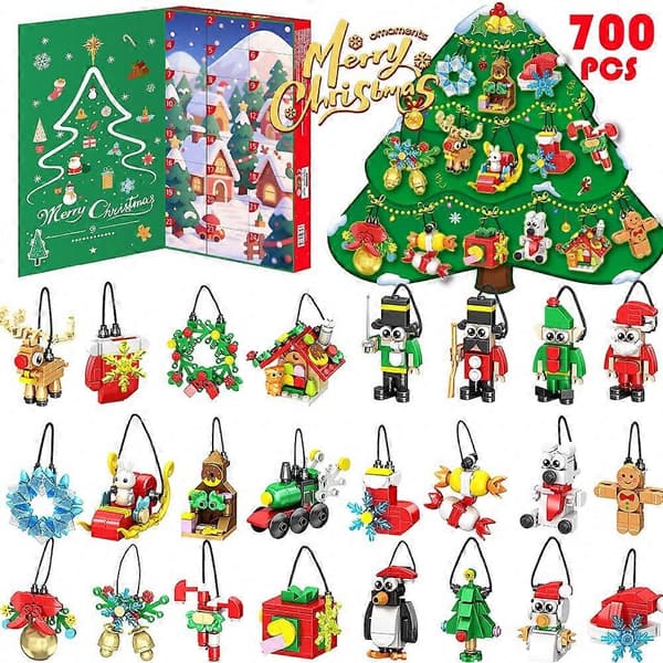 Byggeklods-julekalender Juletræ til børn XT-87 Ocean 32.5 × 5 × 22.5
