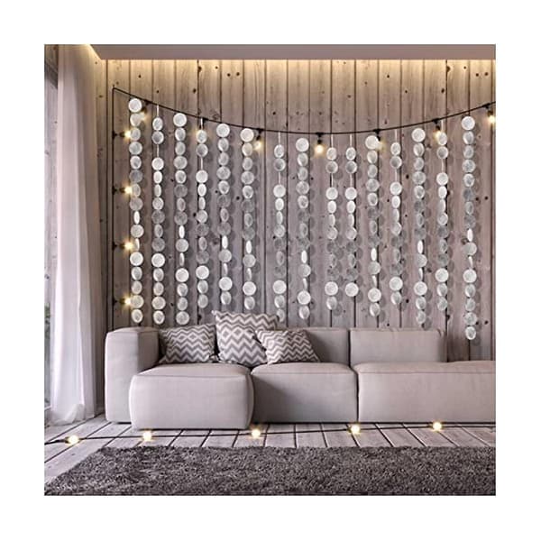 60 Pcs 2 Inch Round Capiz Shells 2 Holes Round Natural Shells White Shell Wind Chime Jewelry