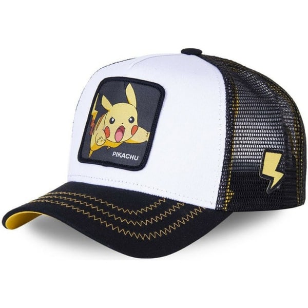 Piirretty Pikachu Verkkopäinen Baseball-Lippis Lapselle, Rento Ulkoilu, Valkoinen White