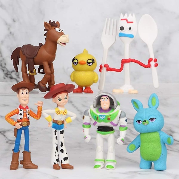 7 st Toy Story tårtdekorationer figurer Toy Story Cupcake Topper Toy Story festfigurer tecknad actionfigurer tårta