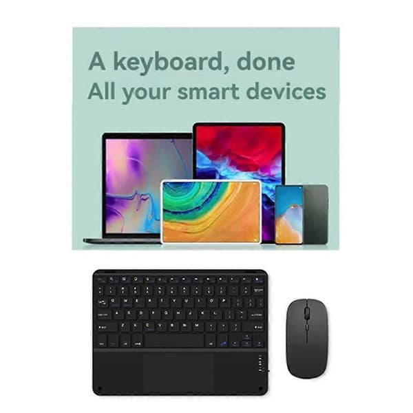 Touchpad Bluetooth-tastatur med mus til pc-tablet Gaming trådløst tastatur sort Black