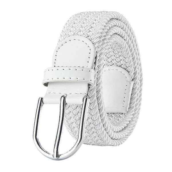 Vävt elastiskt vardagsbälte med stiftspänne i legering, midjerem i canvas för unisex White