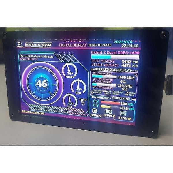 3,5-tums IPS USB-miniskärm AIDA64 PC CPU RAM HDD datamonitor datortemperaturvisning Typ-C sekundär skärm - perfekt