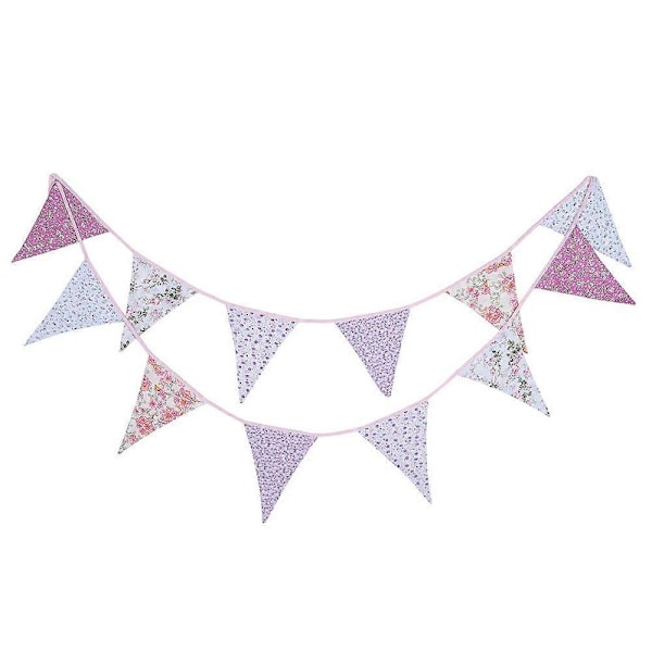 3,6 m dobbeltsidede farverige flag vimpler multicolor bomuldsbanner til fest (type 4)
