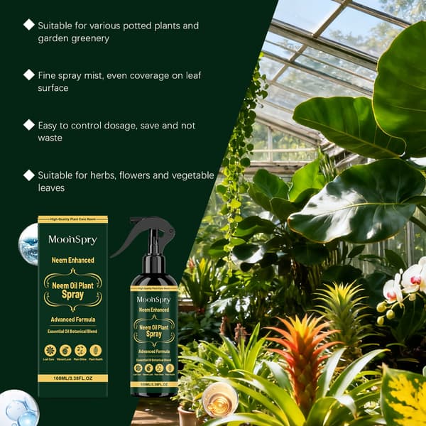 Neemolie Plantespray (100 ml) til Bladpleje og Vedligeholdelse