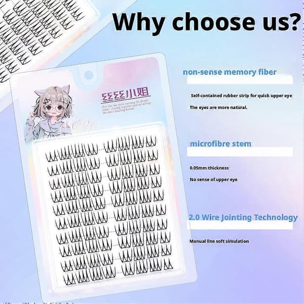 Irrotettavat U-muotoiset tekoripset tyttöryhmän tekoripset A0D5 Eyelash Book 1set
