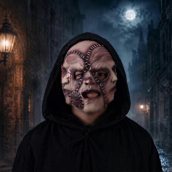 Triple Face Horror Mask – Latex Syet – til Spøgelseshus A