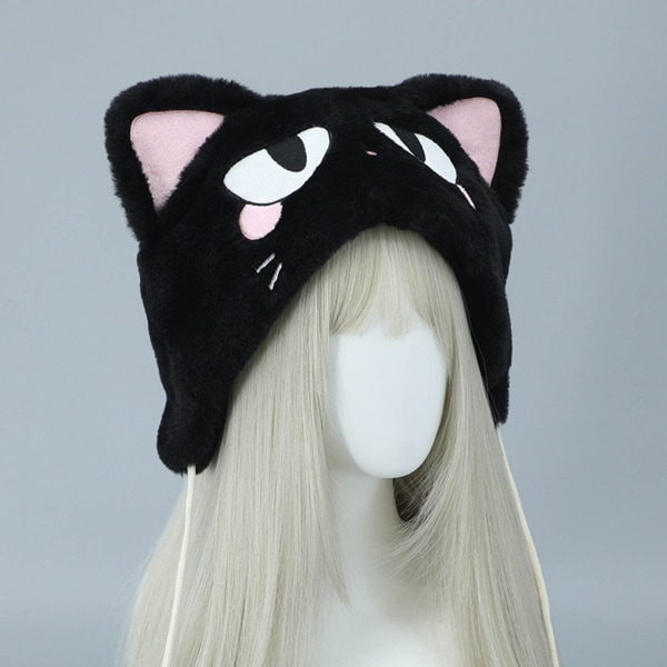 Womens Ear Flap Warm Hats Fashion Fleece Cap Windproof Meow Plush Hat Cat Ears