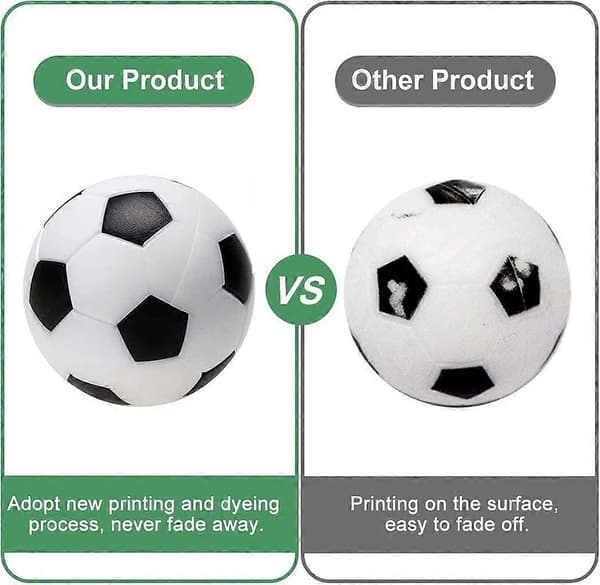 Bordfodboldbolde 32 mm, 6 stk. udskiftningsbolde til bordfodbold