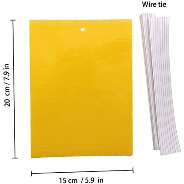 50 Ansaa 15cm x 20cm Kirsikkakärpäsloukut, Hyttystentorjunta Kaksipuolinen Tahmea Paperi, Keltaiset Tahmeat Paperit Valkokärpästen Lehdille, Kirvat, Miinoittajat Kierrellä