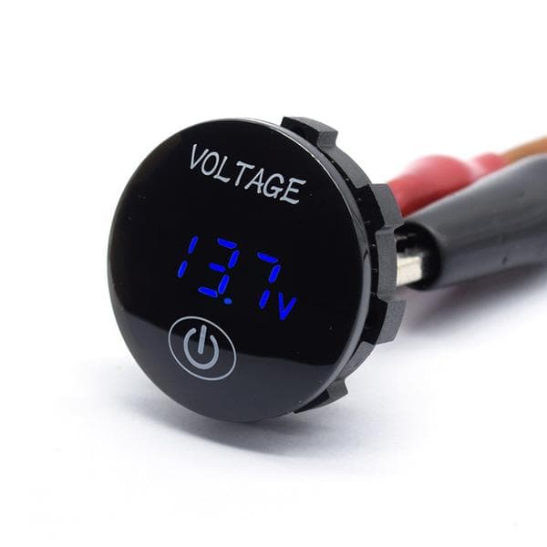 Bil- og bådmodificeret DC-voltmeter med trecifret display, spændingsmåler med berøringskontakt.