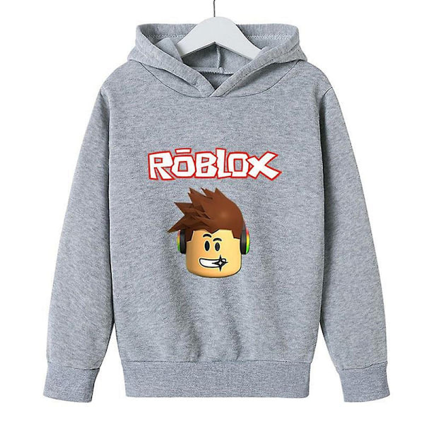 Roblox Huvtröja för Tonåringar, Pojkar och Flickor, Långärmad, Grå Gray 7-8Years