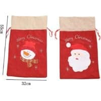 2 st Tomte Stor Canvas Julklappssäck 58 x 33 cm Jul Tomtesäck för Julklappsdekoration