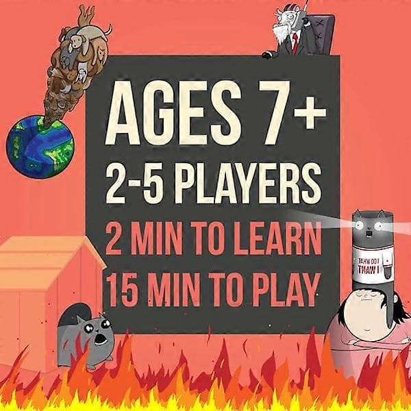 Exploding Kittens Recipes for Disaster Deluxe -pelisetti, Exploding Kittens -korttipeli aikuisille, teineille ja lapsille