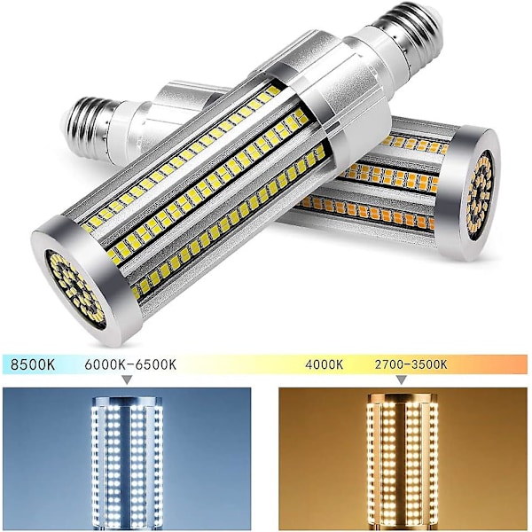 60W LED Maispære, 500W Ekvivalent Pære, 7200 Lumen Super Lys E27, 3000K Varmt Hvit Lys for Lager Verksted Garasje (3000K Varmt Hvit Lys)