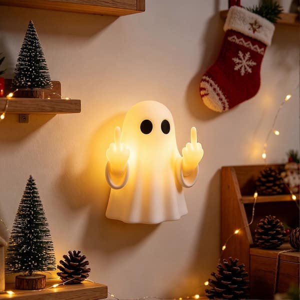 Halloween Spøkelsesnattlys – LED Langfinger Vegglampe for Soverom og Kontor 2pcs