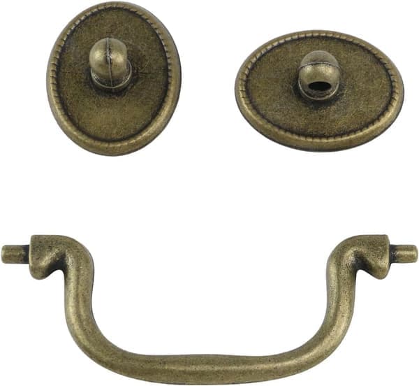 4 pcs with screws Drop Bail Handle Pull 8.5 cm Hole Center Drawer Handle Antique Bronze Cabinet Handle Zinc A