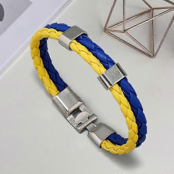 Ukrainsk Flag Armbånd Blå Gul Smykker (2 stk, blå-gul)