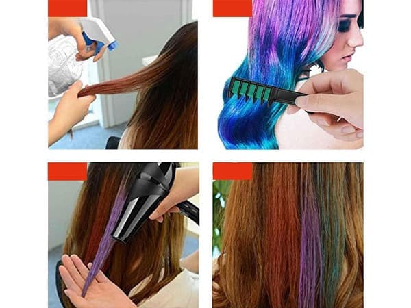 6-pak Kritkam / Hårkridt - Midlertidig hårfarve Multicolor multifarve