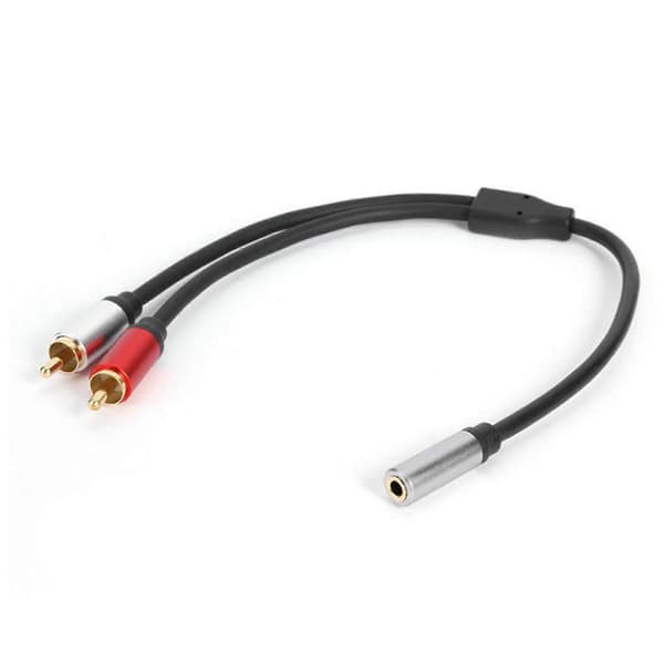 Lydforbindelse til MP3, telefon, hjemmebiograf og DVD | 3X 2RCA han til 3,5 mm hun RCA lyd Aux-kabel Black