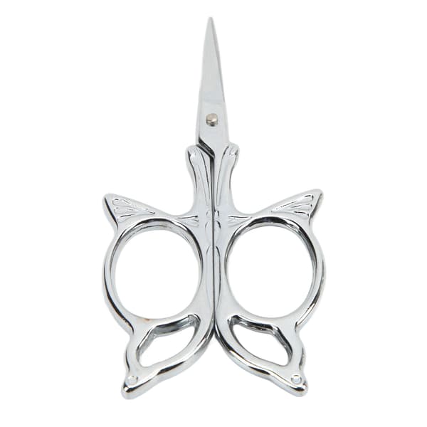 Embroidery Scissors with Sharp Blades, Pointed Design, Lightweight and Portable, Silver, DIY Tool, Small Scissors for Home Sewing