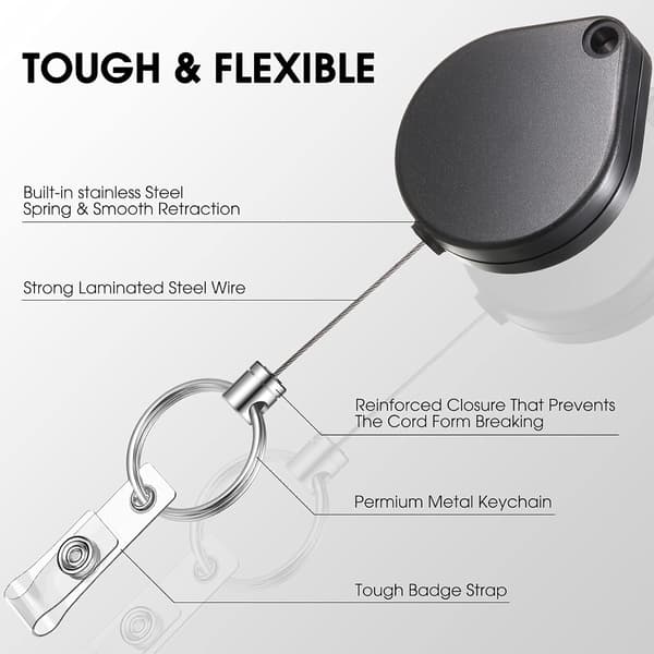 2-pack Retractable Keychain, Student ID, Retractable Key Holder, Lanyard