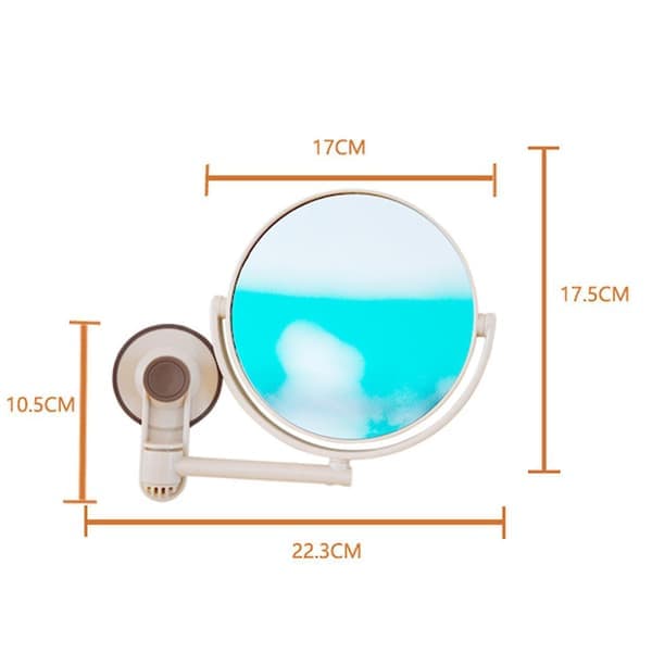 Bathroom Mirror Cosmetic Mirror 1x/3x Magnification Suction Cup Adjustable Makeup Mirror Double-Sided B