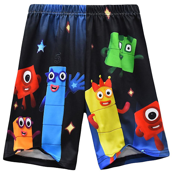 Barn Pojkar Flickor Numberblocks T-shirts Toppar Shorts Outfits Set Pyjamas Nattkläder 5-9 År