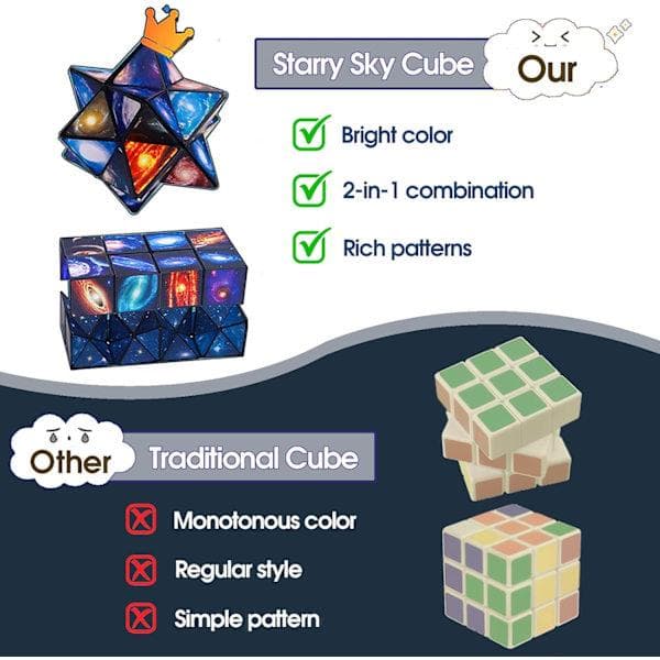 Leker for gutter 8-12 år, Infinity Cube Fidget Leke for barn 8-10 år Stjernekuber for gutter og jenter 10-12 år gamle bursdagsgaver